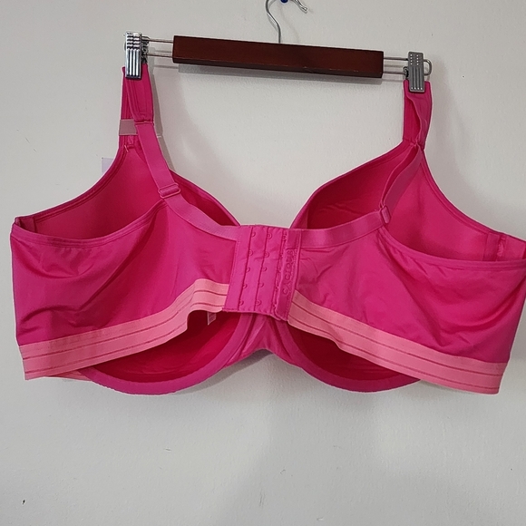 Cacique Women's lightly lined balconette Size 50DDD pink lace bra - Picture 6 of 11